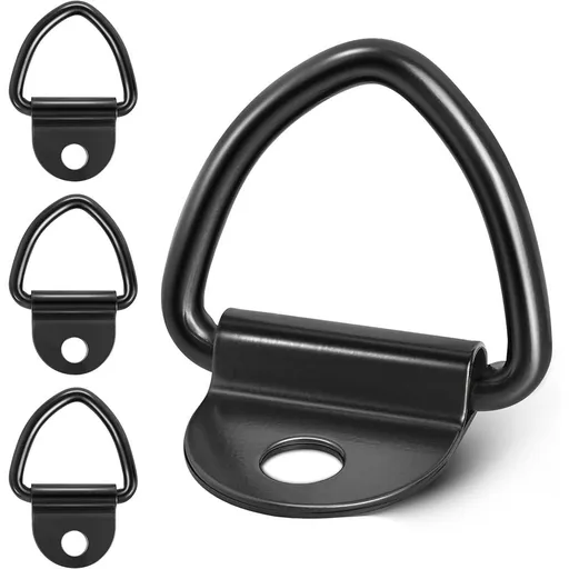 10 Pack Heavy Duty Steel V-Ring Bolt On Tie Down Anchors - Ideal for Trucks, Pickups, Trailers, Warehouses & Boats | Cargo Securement Rings(Excluding screws)