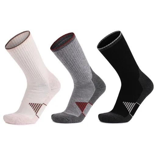 3 Pack Men's Wool Hiking Socks, Micro Crew Cushioned Hiking Walking Thermal Moisture Wicking Trekking Socks