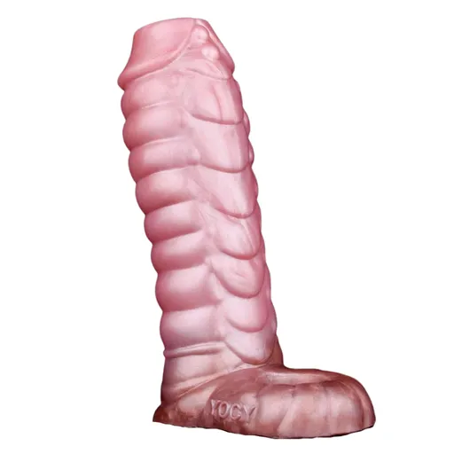 House Of Dasein Luminous Sheath Fantasy Ribbed Dragon Penis Sleeve Sex Toys Stretch Enlarge Cock - Brown