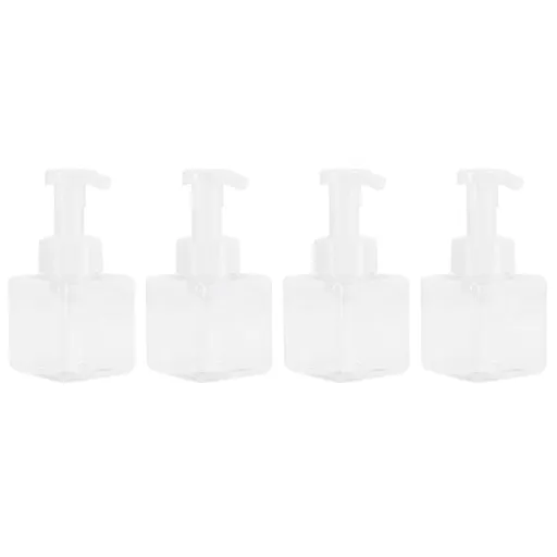 4PCS 250ml Clear Plastic Pump Bottles Foaming Soap Dispenser Refillable Foam Bottle Travel Use