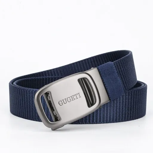 men's belt, outdoor sports belt, canvas belt, alloy automatic buckle, men's accessory, Australian belt, automatic belt men, casual belt, durable belt, travel belt - Blue - Size 130cm-51.1in