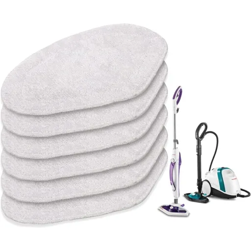 Reusable Microfiber Replacement Pads Compatible With Polti Vaporetto Washable Steam Cleaner Refill Pads (6 Pack)