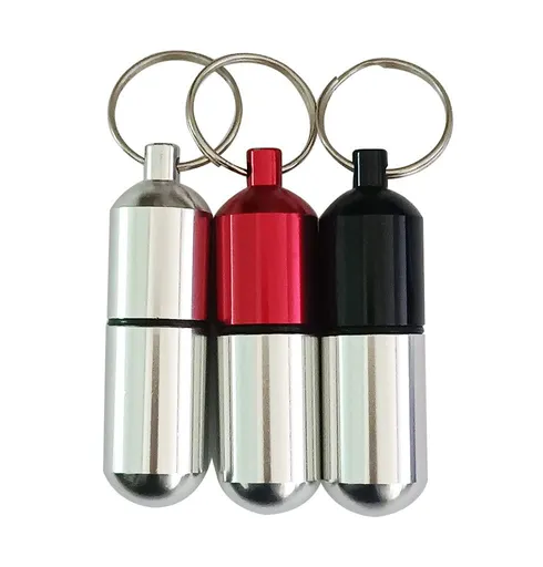 3 PCS Keychain Pill Holder, Mini Portable Pill Case Bottle for Purse, Waterproof Pocket Pill Box Medicine Container