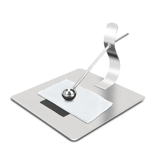 Napkin Holder for Tables, Square Stainless Steel Flat Napkin Dispenser Serviette Holders with Weighted Arm for Home