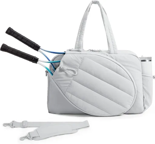 Tennis Bag - Tennis Backpack - 42L with Shoe Compartment - Sports Bag - Waterproof Racket Bag - Protective Racket Compartment - Portable as a Shoulder Bag - Gray