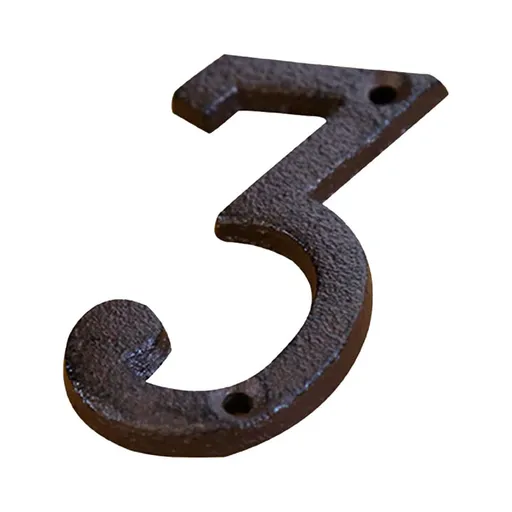 3 inch Iron House Number, Iron Black House Numbers for Outside, Metal Mailbox Numbers for Outside, Home Address Numbers for House, Matching Screws D
