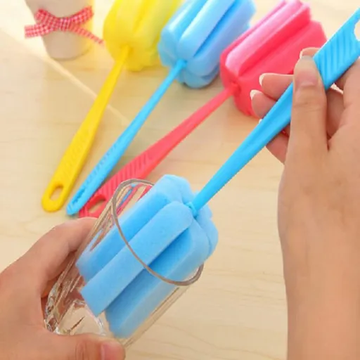 3 pcs Sponge Vacuum Cup Cleaning Brush Bottle Thermos Mug Cleaning Tool Cleaner Brush for Baby Bottle （Color random）