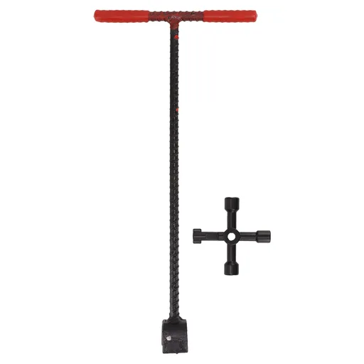 Water Meter Key Steel T Handle 41x20cm with 4 Way Multi Functional Utilities Key