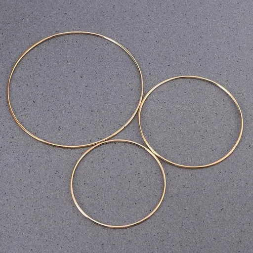 Set of 5 Golden Metal Craft Hoops Iron for Handmade Projects and Home Decoration