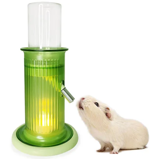 Stand No Drip Small Animal Water Dispenser Pet Drinker Stand for Guinea Pig Mouse Gerbil Squirrel Small (Green)