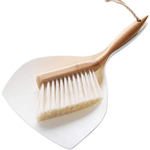 Mini Dustpan, 2 Pack Portable Wooden Dustpan And Brush, Small Multi-Function Broom For Sofas, Desk, Keyboards And Car,