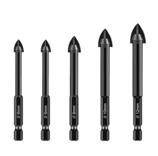 Masonry Drill Bit, Concrete Drill Bit Set, Tungsten Carbide Tip, Hex Shank Drill Bits, Cement Drill Bits 5 Pcs