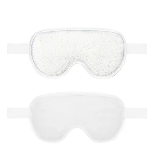 1Pack Reusable Gel Ice Cooling Eye Mask, Cold & Hot Therapy Mask for Sleep, Soft Comfortable Eye Cover for Puffy Eyes Fatigue, Sinuses & Migraines - White - Size 1Pack