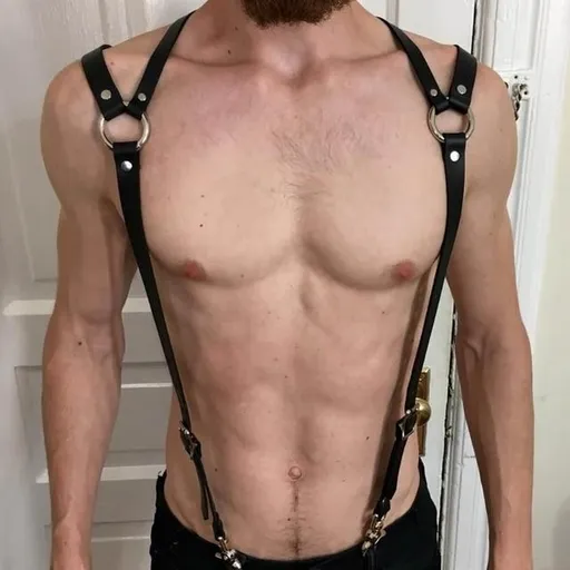House Of Dasein Leather Mens Chest Harness Bdsm Bondage Restraint - Lnlm-021