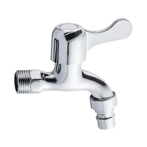 Wall Mounted Basin Tap Single Cross Handle Washing Machine Faucet Balcony Mop Sink Faucet Pool Faucet for Indoor Outdoor