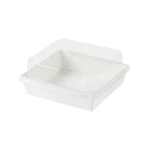 50Pcs Cake Sandwich Takeaway Box Bakery Packaging Outdoor Party Picnic Boxes - White