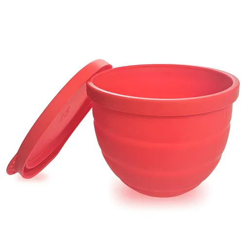 Silicone Bowl Liner for 4.5–5-Quart Stand Mixer – Food-Grade, Collapsible, Non-Stick Replacement Inner Bowl with Lid, Dishwasher Safe, Oven & Fridge Ready (Red)