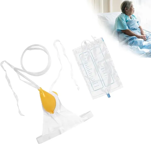 Wearable Silicone Urine Collector, 1000ml Female Urination Device Travel Incontinence Bags System for Elderly Camping Car Travel
