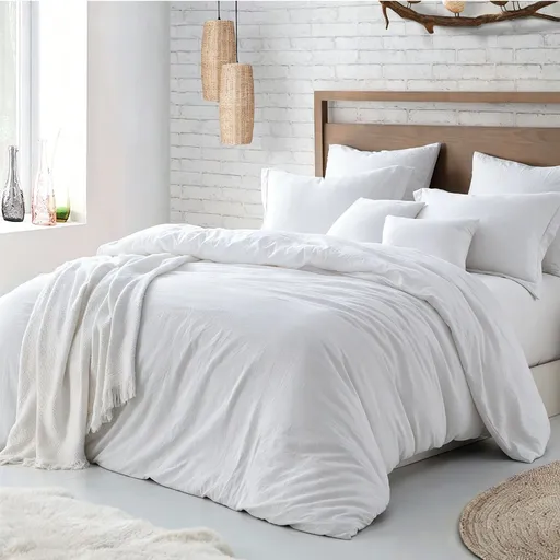 Hotel Soft Microfiber Duvet Cover Set-2000TC Quilt Cover Set & Pillowcases -1 Donna Cover Zipper Closure & 1 x Pillowcases-Breathable Bedding - Wrinkle, Fade, Stain Resistant(White,Super King)