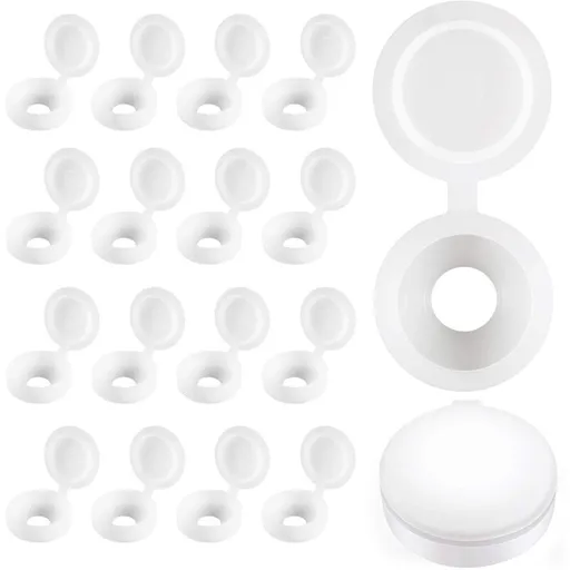 Plastic Hinged Screw Covers Fold Screw Covers Washer Flip Tops White
