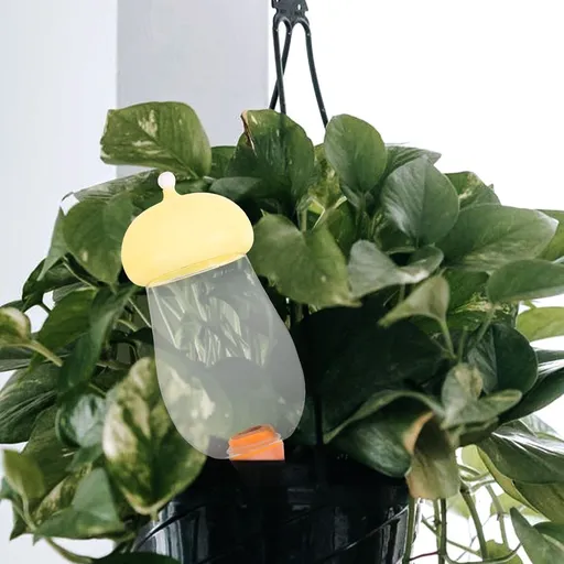 Automatic Plant Waterer Ceramic PP Spikes Light Yellow for Indoor Decor
