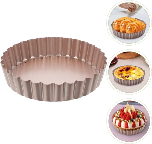 3PCS, 3.5Inch Tart Pan Removable Bottom Non-Stick Tin,Suitable for DIY Making Small Tarts at Home. Champagne Gold Appearance.