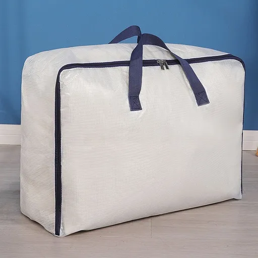 Clear Storage Bags With Zipper, Large Capacity Moving Bags, Underbed Storage Organizer For Clothes, Bedding, Comforter, Toys, Pillow & Blanket, Space Saving, Fold Flat, Moving And Storing
