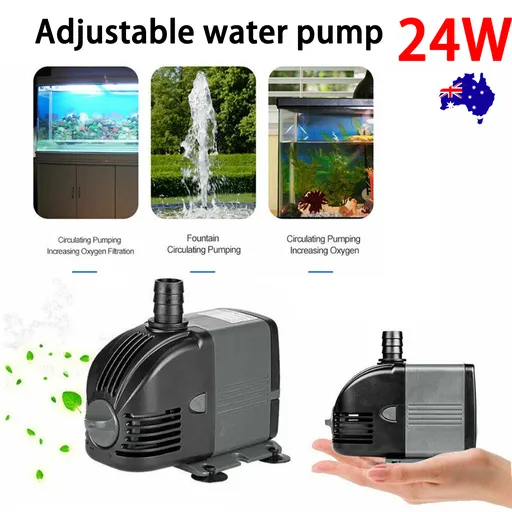 24W Adjustable Flow Aquarium Pump Water Submersible Fish Tank Fountain Pond Marine