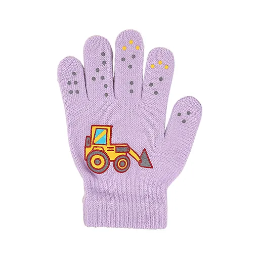 Kids Waterproof Winter Snow Gloves, Thick Stretchy Warm Gloves for Boys and Girls for Outdoor Play in Cold Weather, Purple, 5-12 Years