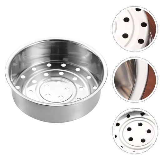 Compact Plated Silver Steamer Basket for Cooking Buns Seafood and Potatoes with Easy Storage