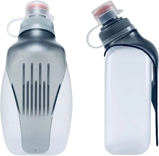 Water Bottle for Running No Bounce Water Bottle with Clip and Cover Cap,BPA-Free Plastic, 8.8oz (250ml) for Running/Marathon/Walking/Hiking/Cycling/Trail/Skiing (2 Pack)
