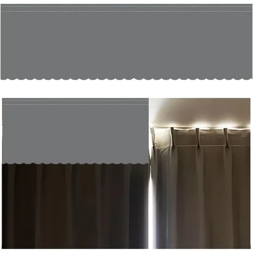 Curtain Accessories Light Blocking Toppers 40x12.6 Inch Grey