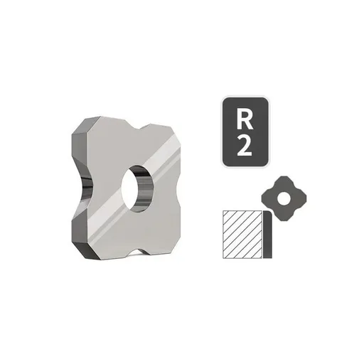 Woodworking Trimming Chamfer Tool with Tungsten Carbide Four-Blade Insert for Edge Banding, Plywood, and Board Edge Chamfering in Furniture Making and DIY Projects (Replacement Blade R2)