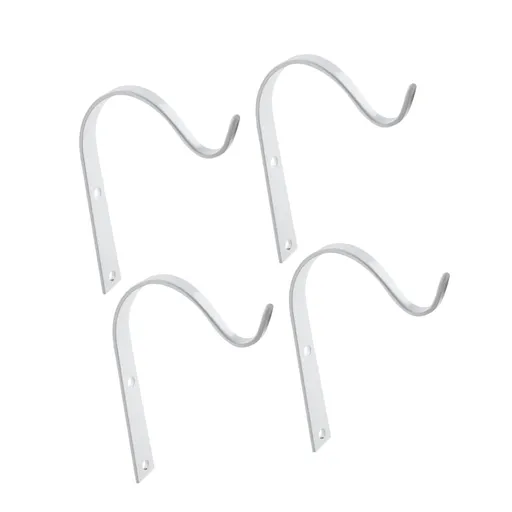 4 Pack Iron Wall Hooks for Hanging Plant Lanterns, Plant Hanger Fence Metal Bracket for Bird Feeders, Wind Chimes