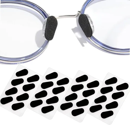 Nose Pads Self Stick Foam Eye Glass Nose Pads Anti Slip Eyeglass Nose Pads for Sunglasses Glasses Children's Glasses 16 Pairs (Black Color/1mm)