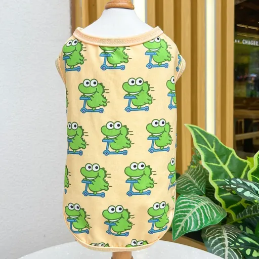Pet Vest Dog Cat Soccer Jersey Polyester 039Q Green Crocodile Vest Xl (chest 50cm, about 5.5-7.5kg pets)