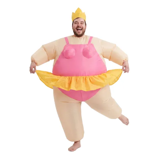 Inflatable Costume Funny Fat Suit Adult Party Outfit One Size Pink