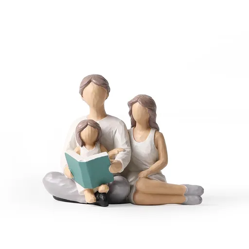 Hand-Painted Figures Gifts for Parent or Daughter, Family Sculpture for Shelf Decor Desktop Home Bedroom Living Room Decoration