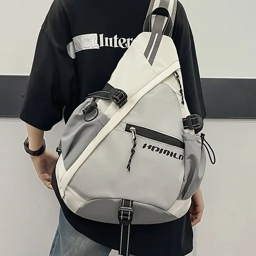 White Brown Sling Backpack Travel Backpack High-Quality Backpack Trendy Backpack Organized