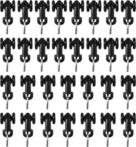 Curtain Tracks Ceiling Wall Mounted Heavy-Duty Curtains Rails Room Divider Curtain Track for Living Room Bedroom Room Shower Divider Pulley Black, 30pcs