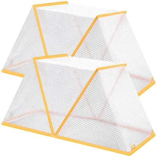 2PCS White Foldable Raised Garden Bed Cover, 80x34x35 cm/31.5x13.3x13.7 in, Pyramid Structure, Row Cover for Vegetable and Flower Protection