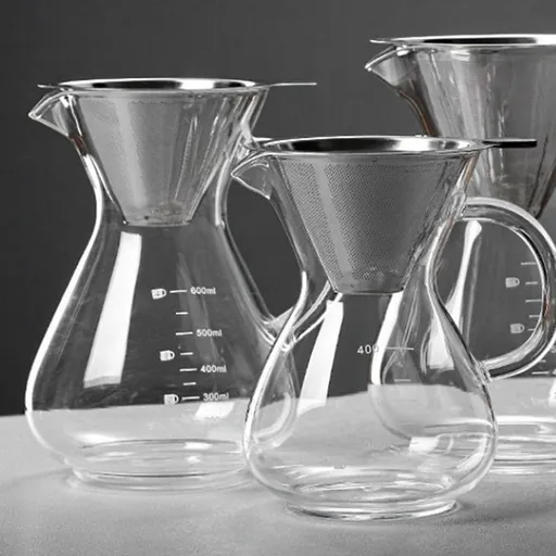 Glass Coffee Pot with Filter High Temperature Espresso Pots Graduated Scale Coffee Server 600ml