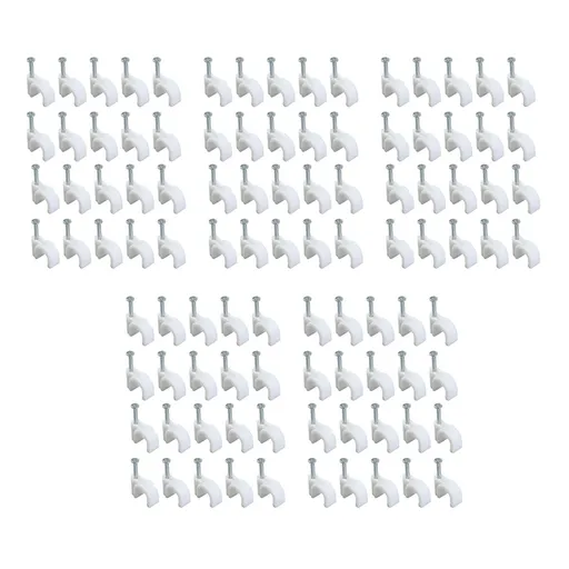 100 PCS 5mm Steel Nail Line Clip Round Cable Fixing Clips for Wall Mounted Cord Management