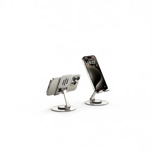 Metal Phone Stand This is spring K53 Rotating Desktop K55 all-metal rotating bracket-aurora silver