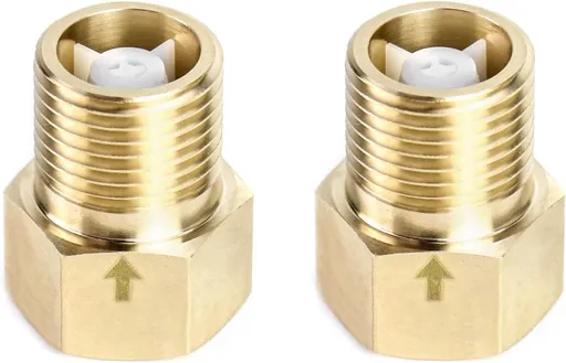 2Pcs Brass One-way Check Valve, 1/2" Female to 1/2" Male Thread of Backflow Preventer
