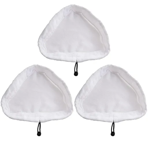 3Pcs Triangular Steam Mop Replacement Pads, Washable Microfiber Cleaning Pads10.6 x 8.2 Inches Microfiber Replacement Pads