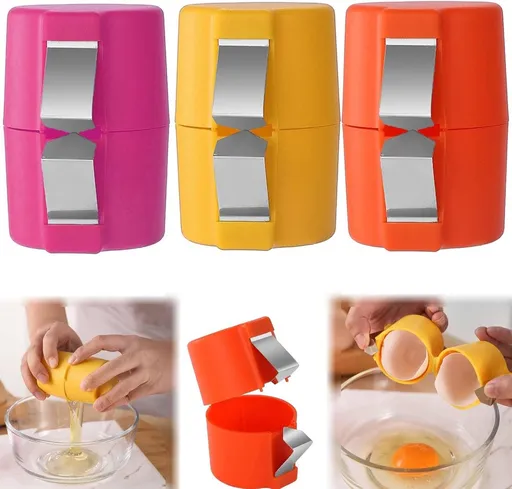 Eggshell Cutter - 3 Pieces - Egg Slicers - Stainless Steel - Eggshell Opener - Egg Beheader - Egg Topper - Egg Untopper - Egg Slicer - Egg Shell Splitters - Egg Topper - Egg Untopper - Egg Opener - Kitchen Utensils - No Dirty Hands - Raw and Cooked E