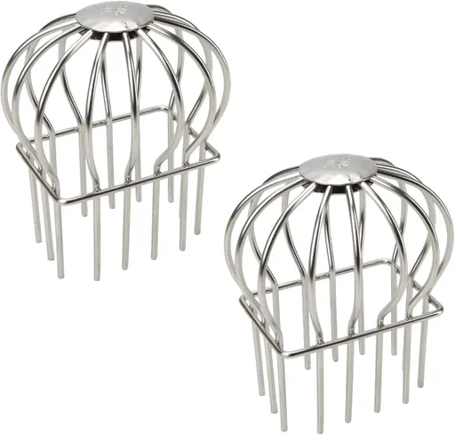 2 Pack Square Gutter Downspout Guard, 304 Stainless Steel Leaf Debris Strainer for 2 x 3 Inch Drains, Roof Garden Use