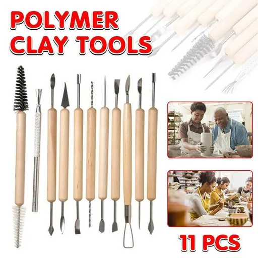 11 Piece Polymer Clay Sculpting and Carving Tool Set for Pottery and DIY