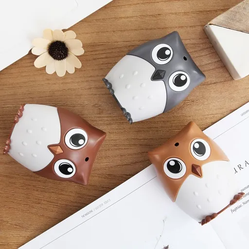 Owl Toothpick Box Easy to Use Press Button Orange Perfect for Home and Events